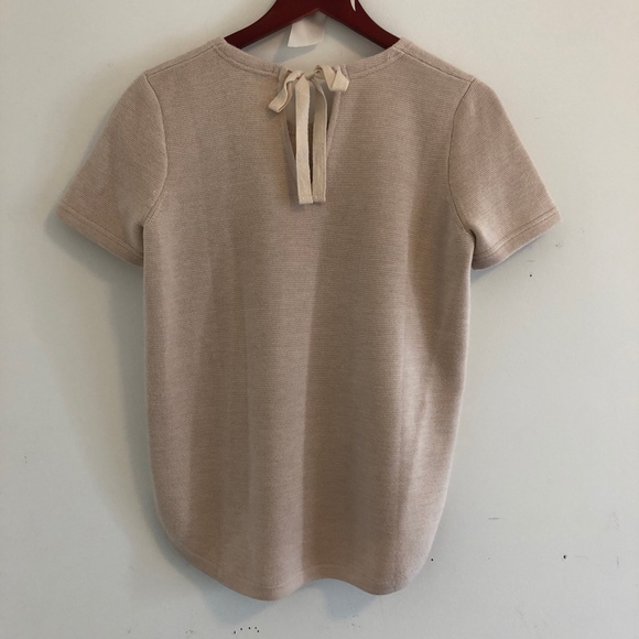 Madewell Short Sleeve Sweater Tie Back Small Pink - Picture 3 of 5